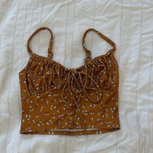 Floral Brown/orange Top